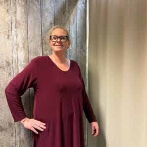 Magna Tuniek effen A lijn Wijn Rood